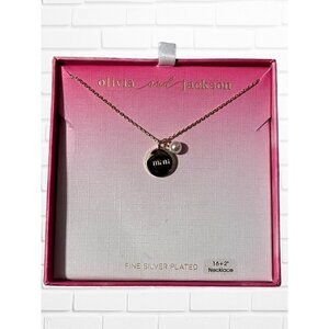 Olivia & Jackson Mini Charm Necklace Silver‎ Plated 16" Adjustable Chain New